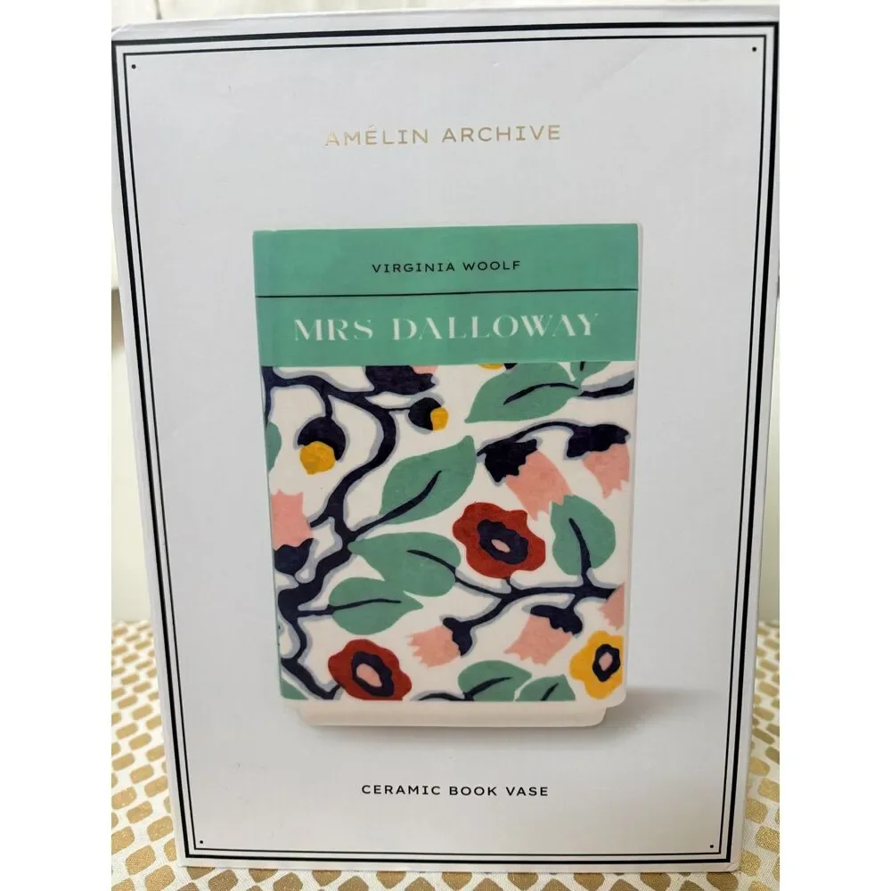 Amélin Archive Ceramic Book Vase Mrs Dalloway Virginia Woolf Floral Gift NEW